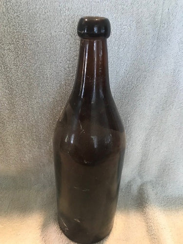 Antique Dark Amber Beverage Bottle  #830