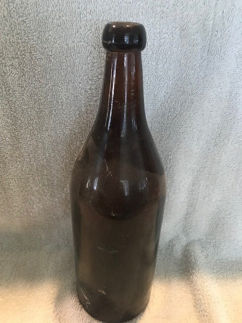 Antique Dark Amber Beverage Bottle  #830