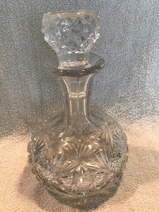 Vintage Gorgeous Pressed Glass Ships Decanter  #1110