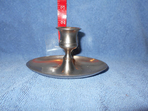 Vintage  Pewter or Silverplate Ring-Held Candle Holder (68)