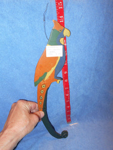 Vintage Handmade & Painted Parrot 14"L #101