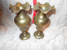 Antique/Vintage Pair of Brass Vases 5 3/4" H (34)