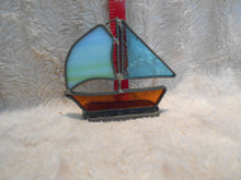 Vintage  Small Stained Glass Boat (506)