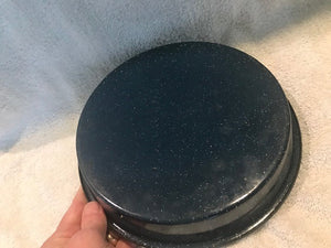 Old Blue Enamel Cake Pan  #1056