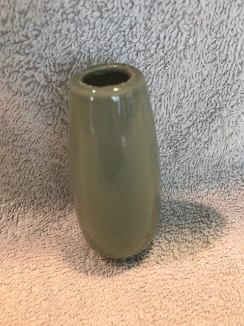 Antique Pottery Light Green Bottle/Bud Vase  #1118