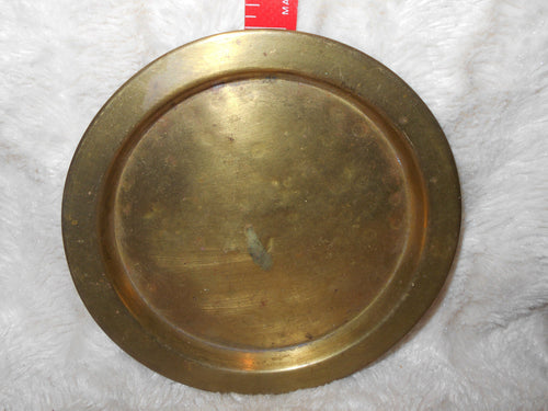 Vintage Heavy Brass Circular Tray 5