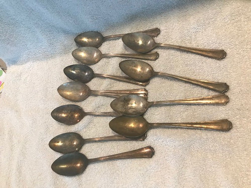 Vintage Set of 12 Onieda Hotel Plate Soup Spoons  #1064