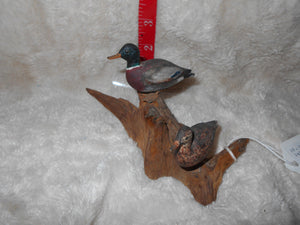 Vintage Pair of Hand-Carved & Painted Mallards #89