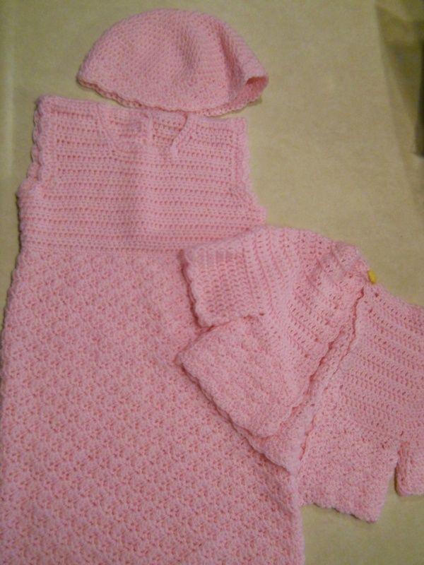 VT Handmade Pink Bebop Dress W/Cardigan & Hat 4T