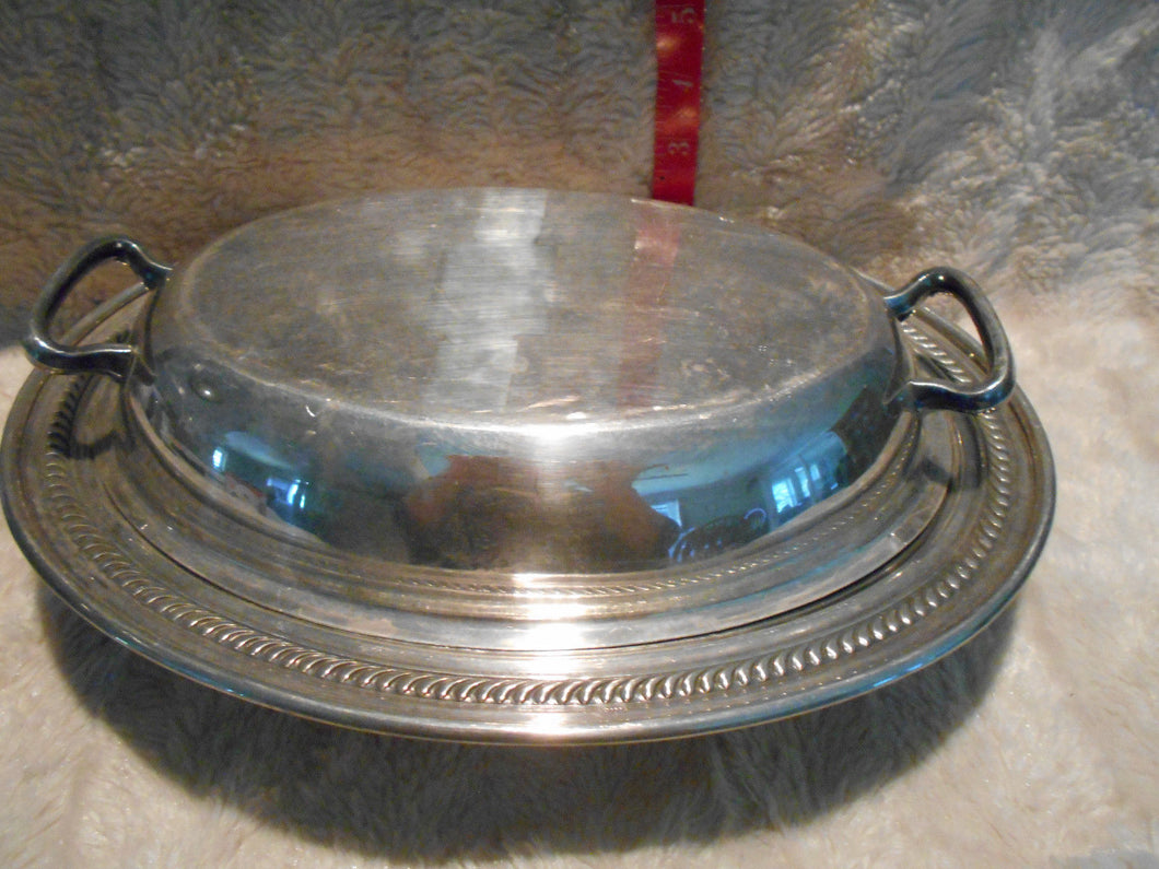 Vintage (51) Silver-On-Copper, Covered Serving Dish National