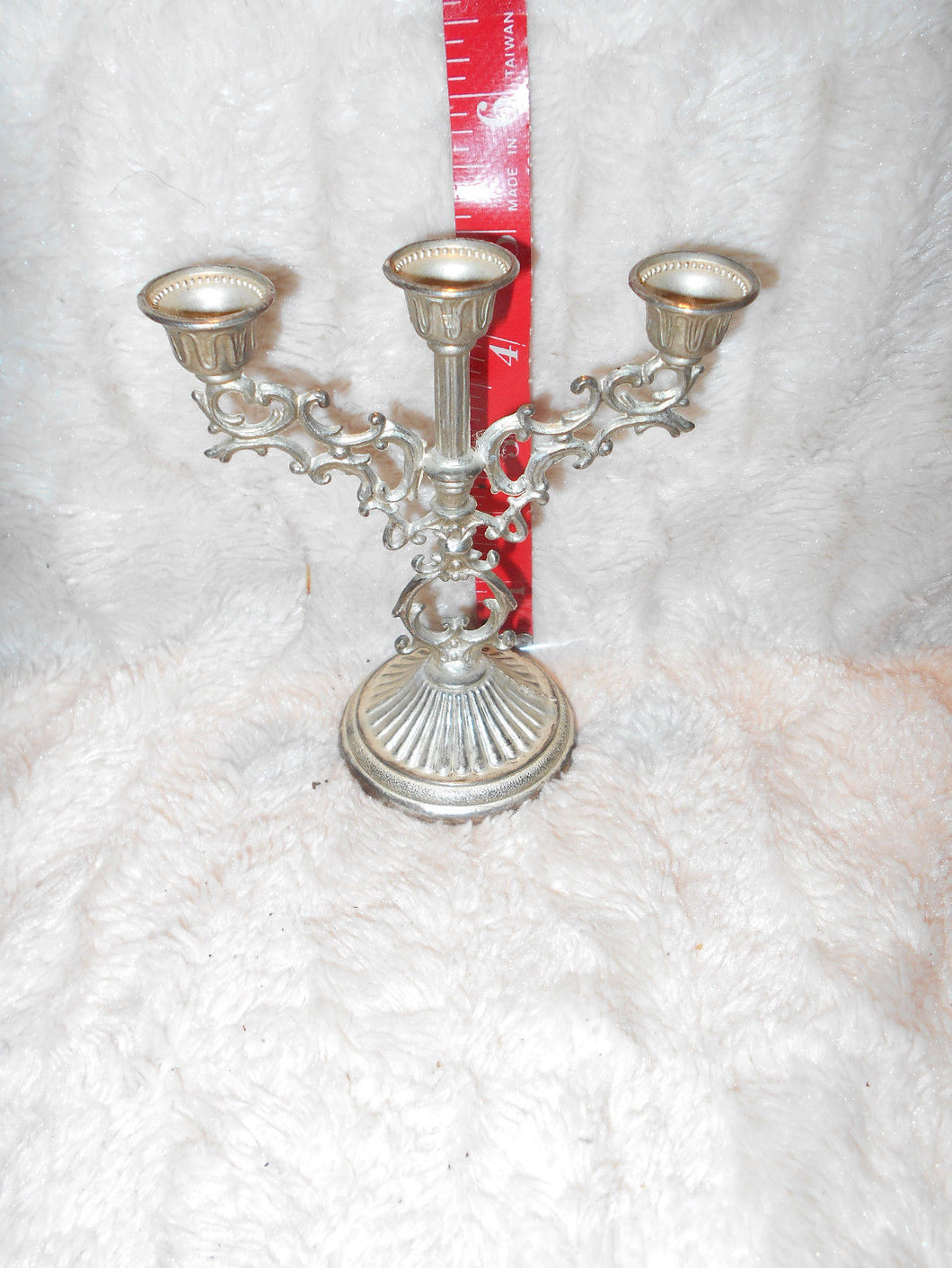 Vintage  Silverplate, 3-Candle Holder (66a)