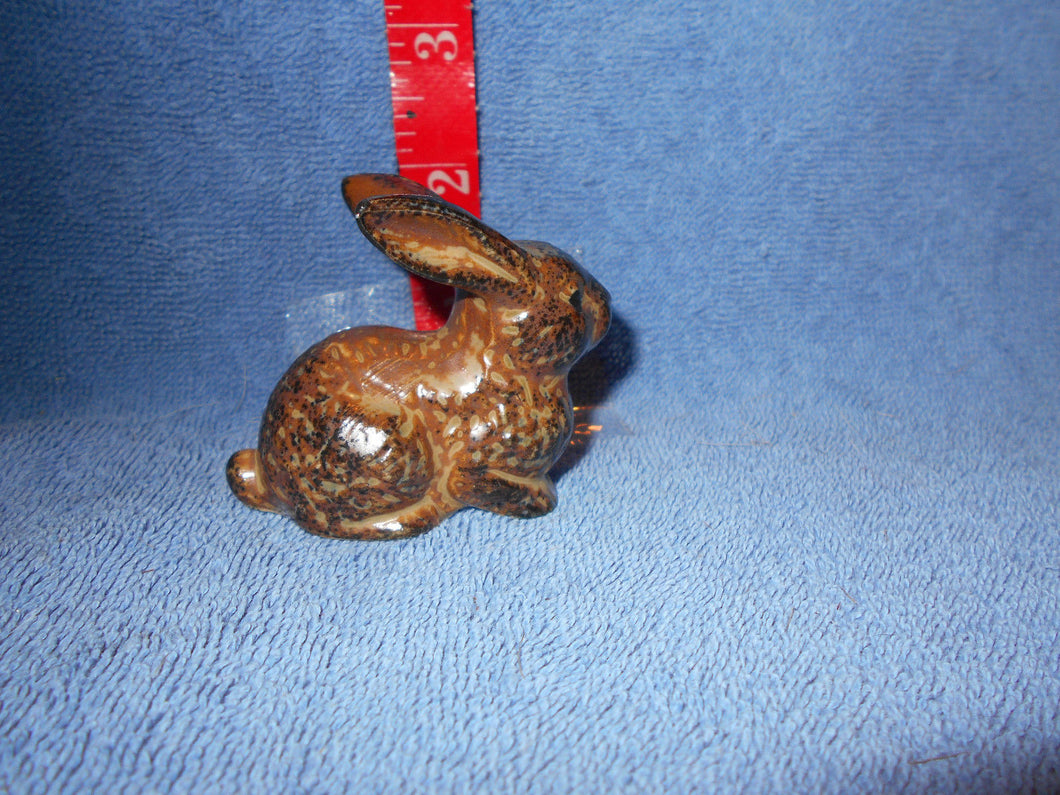 Vintage Ceramic Brown & Black Small Bunny #100