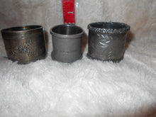 Vintage  Set of 3 Pewter Napkin Rings (622)