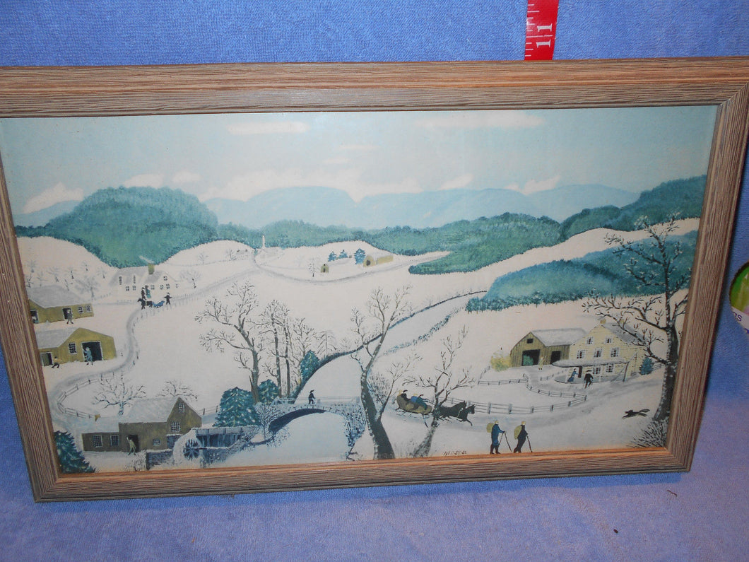 Vintage Moses Winter Scene - Framed (529)