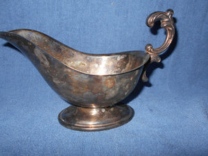 Vintage Silver/Silver Plate Gravy Boat (1b)