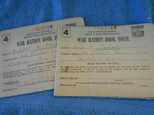 Set of 2 War Ration Books (10f)