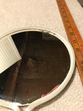 Vintage White Plastic Hand Mirror (501)