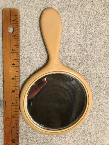 Vintage Beige Hand Mirror (500)