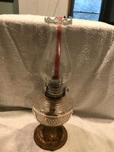 Vintage Faux Brass & Glass Kerosene Lamp (#461)