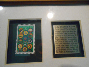 Girl Scout USA 22 Stamp Framed With Motto (#31)