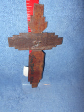 Vintage  Gorgeous Tin Cross With Turquoise Beads (46A)
