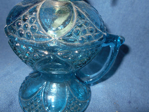 Antique/Vintage Glassware/Deco: Blown Glass Hurricane Lamp Blue (#13)