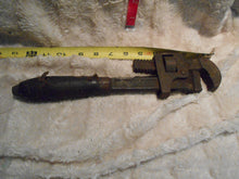 Vintage Cast Iron or Iron & Wooden Leather-wrapped Monkey Wrench (#12)
