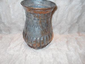 Antique Bronze & Copper Egyptian Vase 7"H (9)