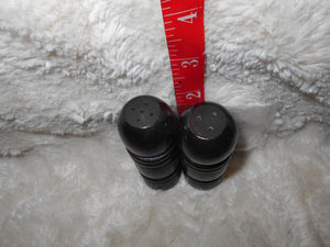 Vintage  Black Wooden Salt & Pepper Shakers (465)