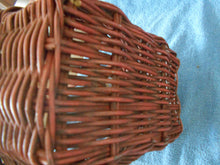 Vintage Red, Hand-Painted Woven Basket (8)