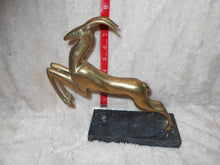 Vintage  Brass Leaping Gazelle on Marble Base (16)