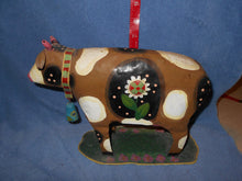 Vintage  Tin, Sculpted and Painted Cow Figure (#4)