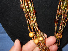 Vintage Beaded G/T/A Multi-Strand Necklace #16
