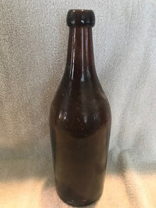 Antique Dark Amber Beverage Bottle  #830