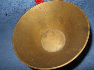 Vintage Brass Pedestal Bowl Etched (19)