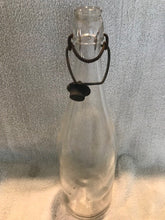 Antique Clear Wire Capped Beverage Bottle   #834