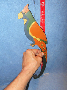 Vintage Handmade & Painted Parrot 14"L #101