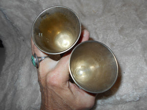 Vintage Pair of Brass Bird Goblets (21)