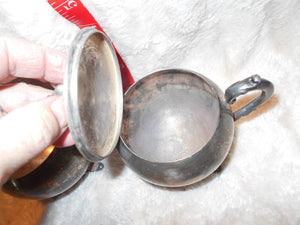 Antique/Vintage Metal Dishes: Silver/Silverplate Sugar and Creamer #8