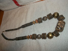 Vintage Brass & Stone Beaded Necklace #8