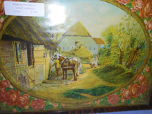 Vintage Chromolithograph Picture "Early Barnyard" - Framed (549)