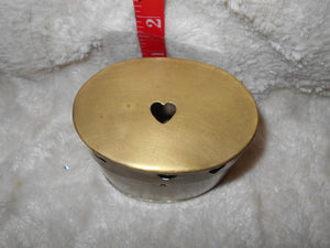 Vintage Brass on Silver, Lidded Trinket Box (826)