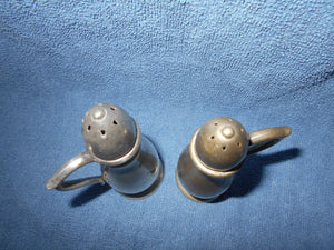 Vintage Solid Pewter Salt & Pepper Shakers "W" Solid Pewter 6181 (8)