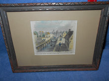 Antique Hand-Etched & Colored Picture "Graft" - Framed (534)