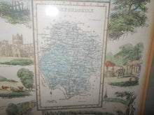 Vintage Herfordshire Map With Town Insignia - Framed #2003