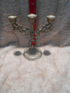 Vintage  Silverplate, 3-Candle Holder (66a)