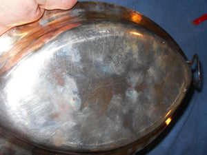 Vintage (6a) Silver- On-Copper Covered, Serving Dish