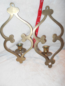 Vintage Pair of Brass Wall Sconces 2A