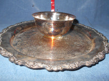 Vintage (19a) Silverplate Tray With Attached Bowl WMA