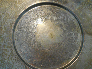 Vintage Large, Circular Etched Silver-on-Copper Tray Academy S-O-C (11)